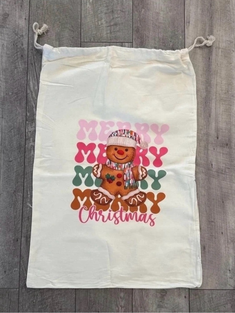 Gingerbread Merry Christmas Santa Sack Gift
Bag 26×18